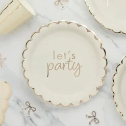 Papperstallrikar Let's Party Cremevit Rosett