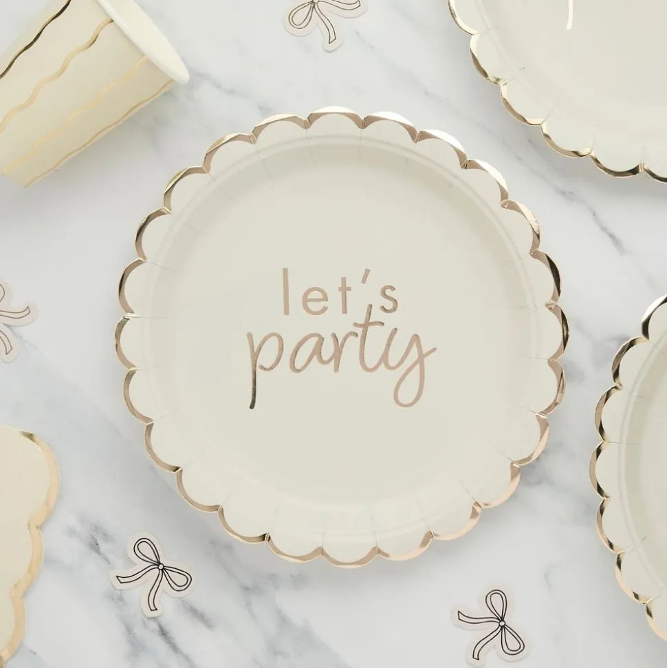 Papperstallrikar Let's Party Cremevit Rosett