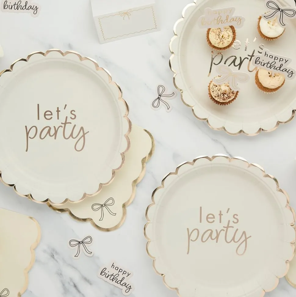 Papperstallrikar Let's Party Cremevit Rosett