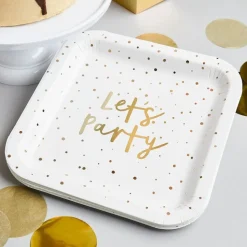 Papperstallrikar Lets Party Guld