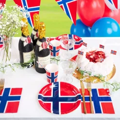Papperstallrikar Norska Flaggan
