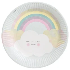 Papperstallrikar Rainbow & Cloud
