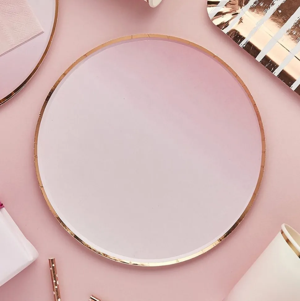 Papperstallrikar Roséguld/Rosa Ombre