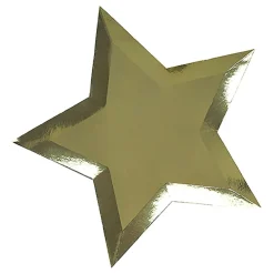 Papperstallrikar Stjärnformade Guld Metallic