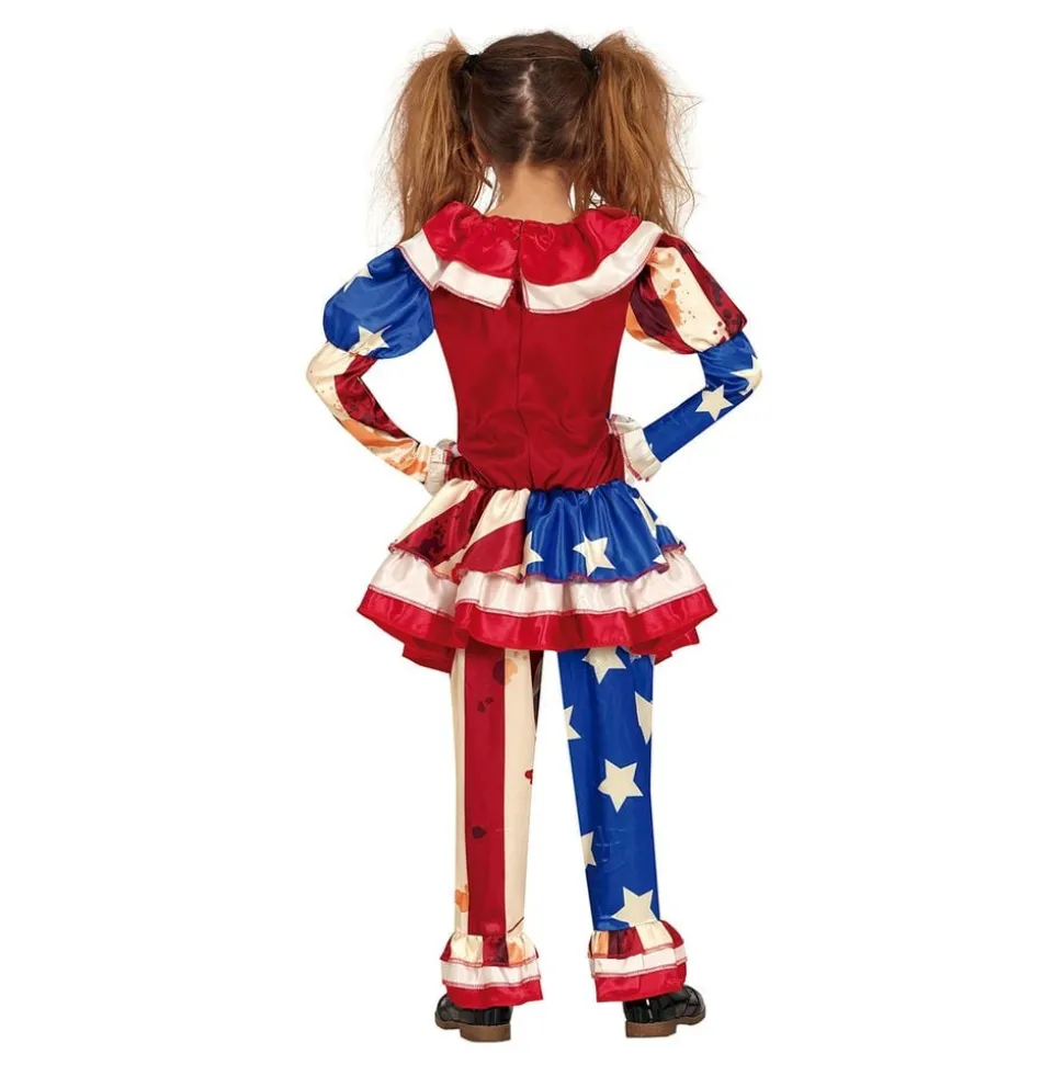 Patriotisk Clownflicka Barn Maskeraddräkt