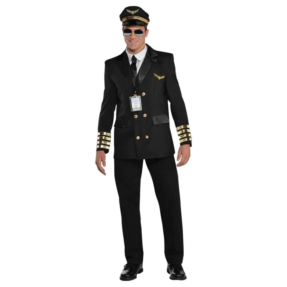 Pilot Svart Maskeraddräkt
