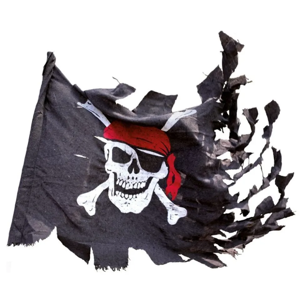 Piratflagga Jolly Roger Sliten