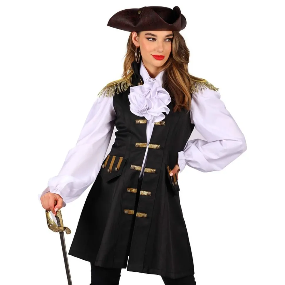 Piratväst Svart Dam Deluxe