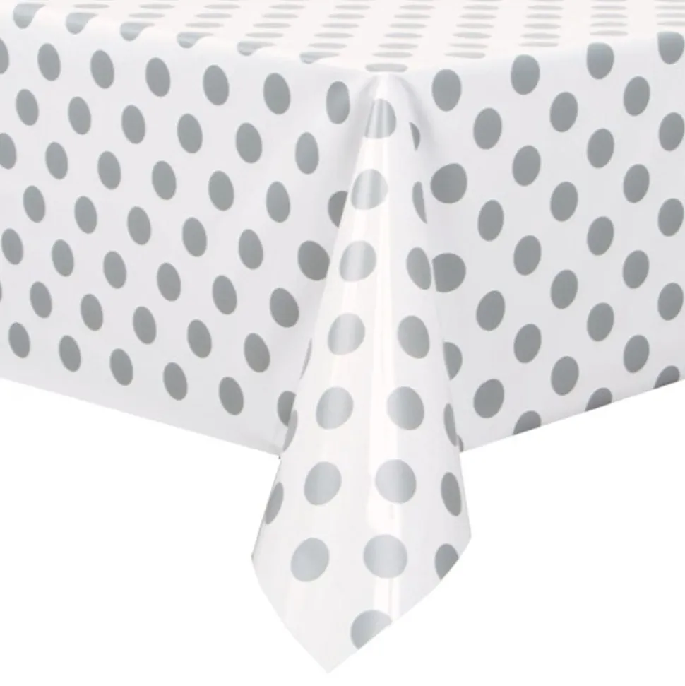 Plastduk Silver Prickig
