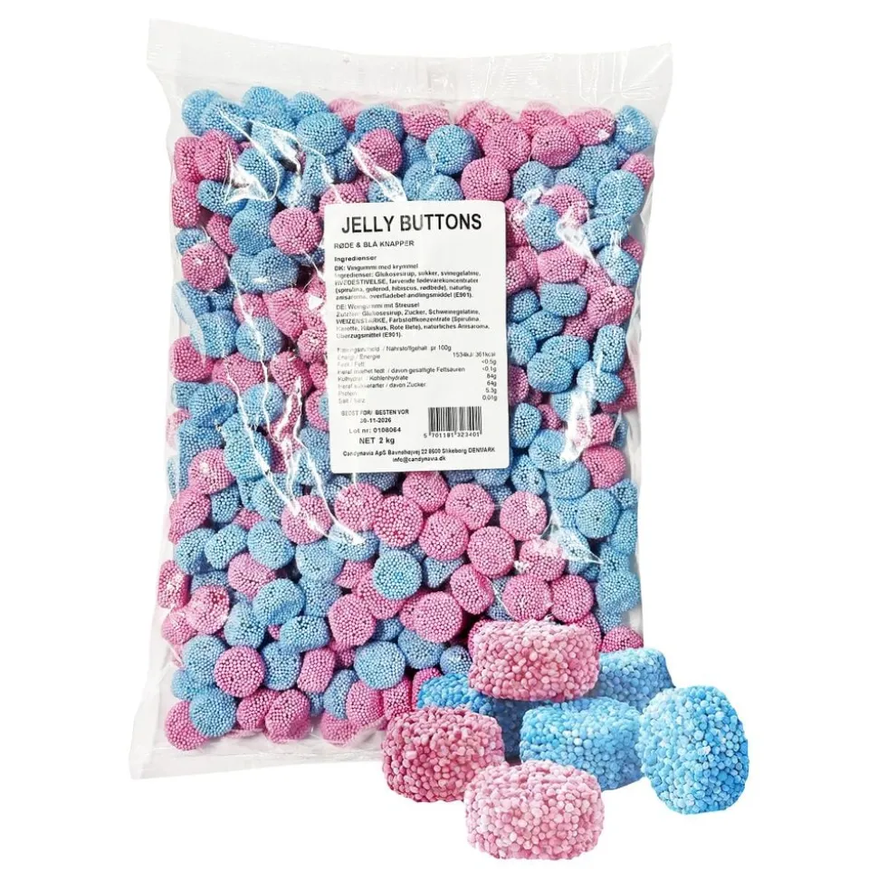 Röda och Blå Knappar Storpack