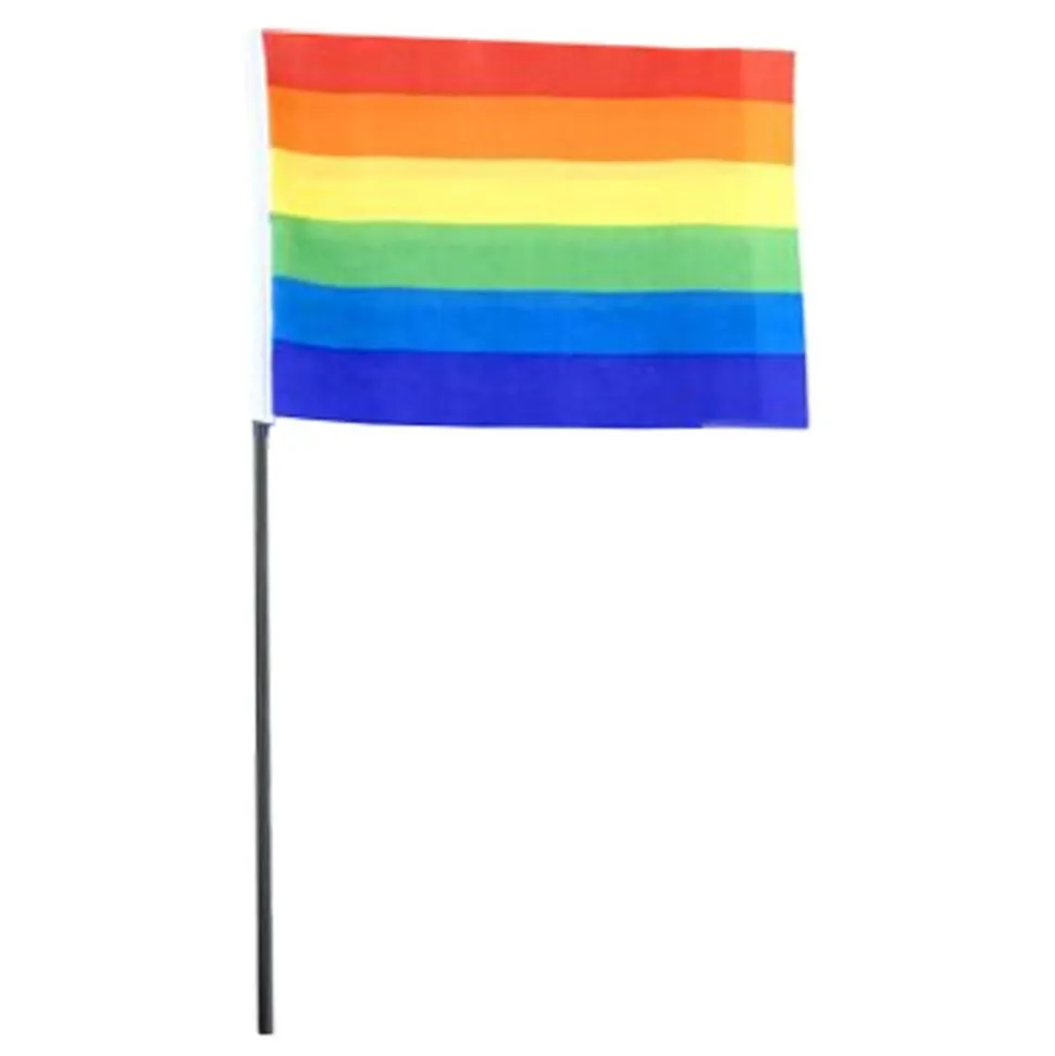 Regnbågsflagga på Pinne