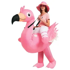 Ridande Flamingo Uppblåsbar Maskeraddräkt