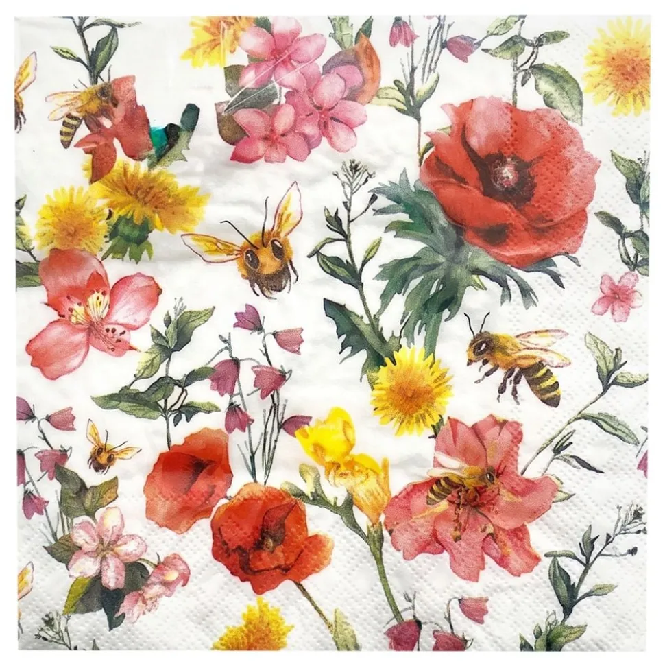 Servetter Blommor & Bin
