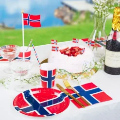 Servetter Norska Flaggan