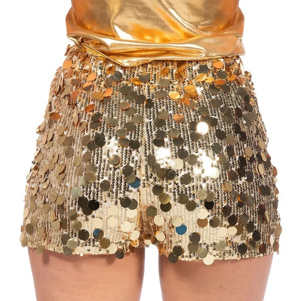 Shorts med Paljetter Guld