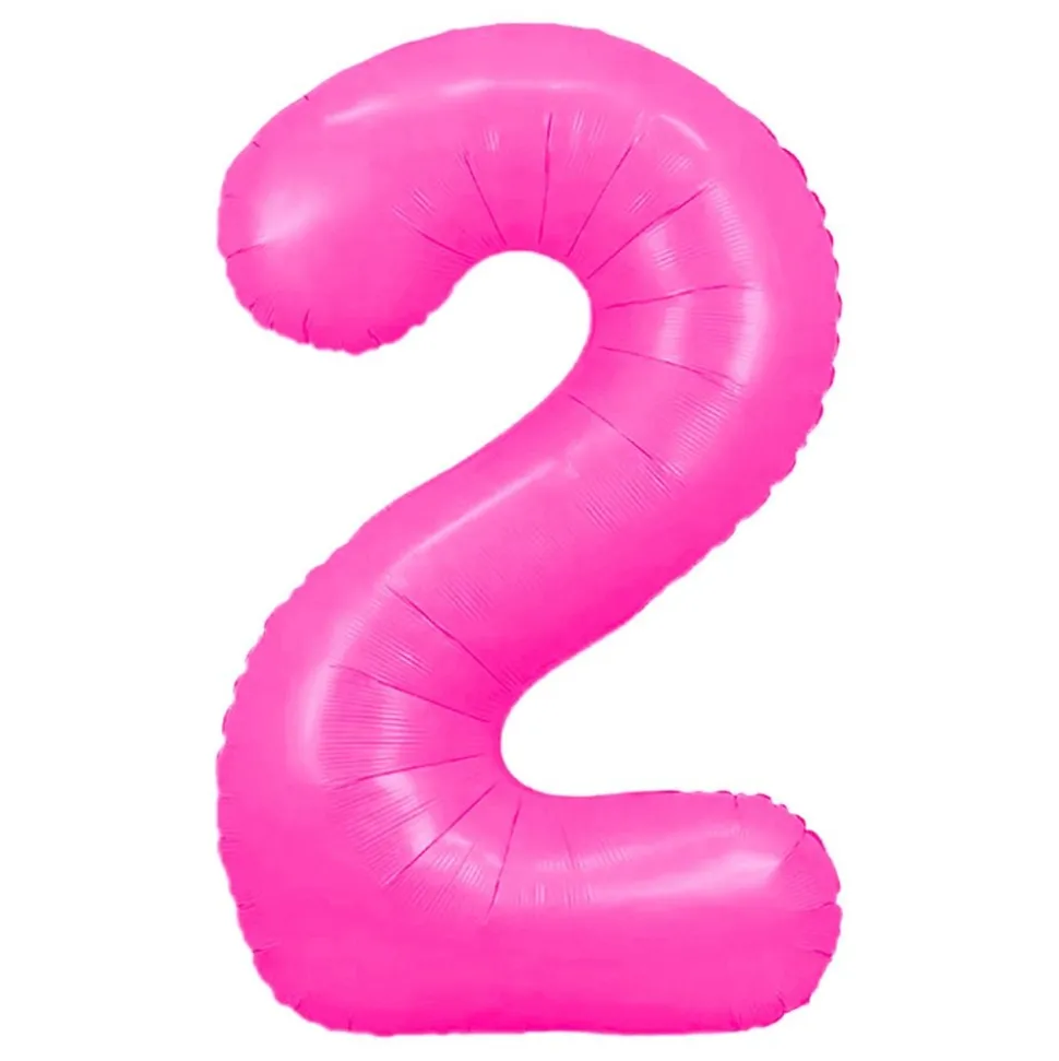 Sifferballong Neonrosa