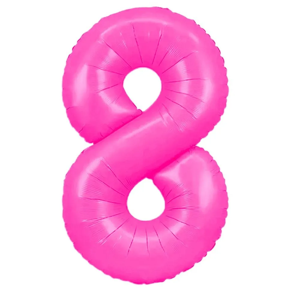 Sifferballong Neonrosa