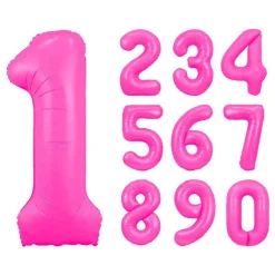 Sifferballong Neonrosa