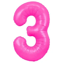 Sifferballong Neonrosa