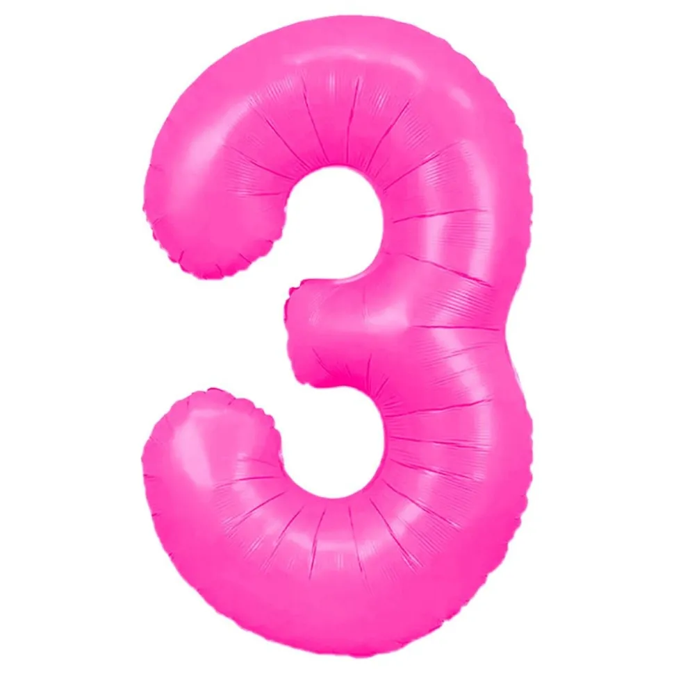 Sifferballong Neonrosa