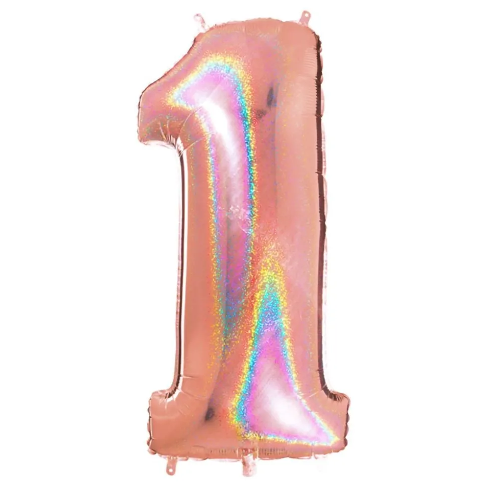 Sifferballong Glitter Roséguld