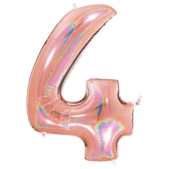Sifferballong Glitter Roséguld