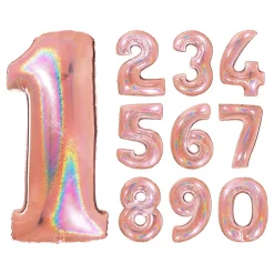 Sifferballong Glitter Roséguld