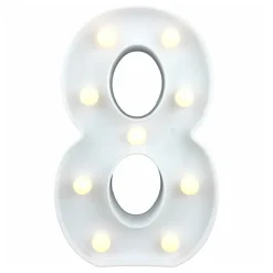 Siffra Vit med LED-Belysning