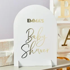 Skylt Baby Shower med Bokstäver