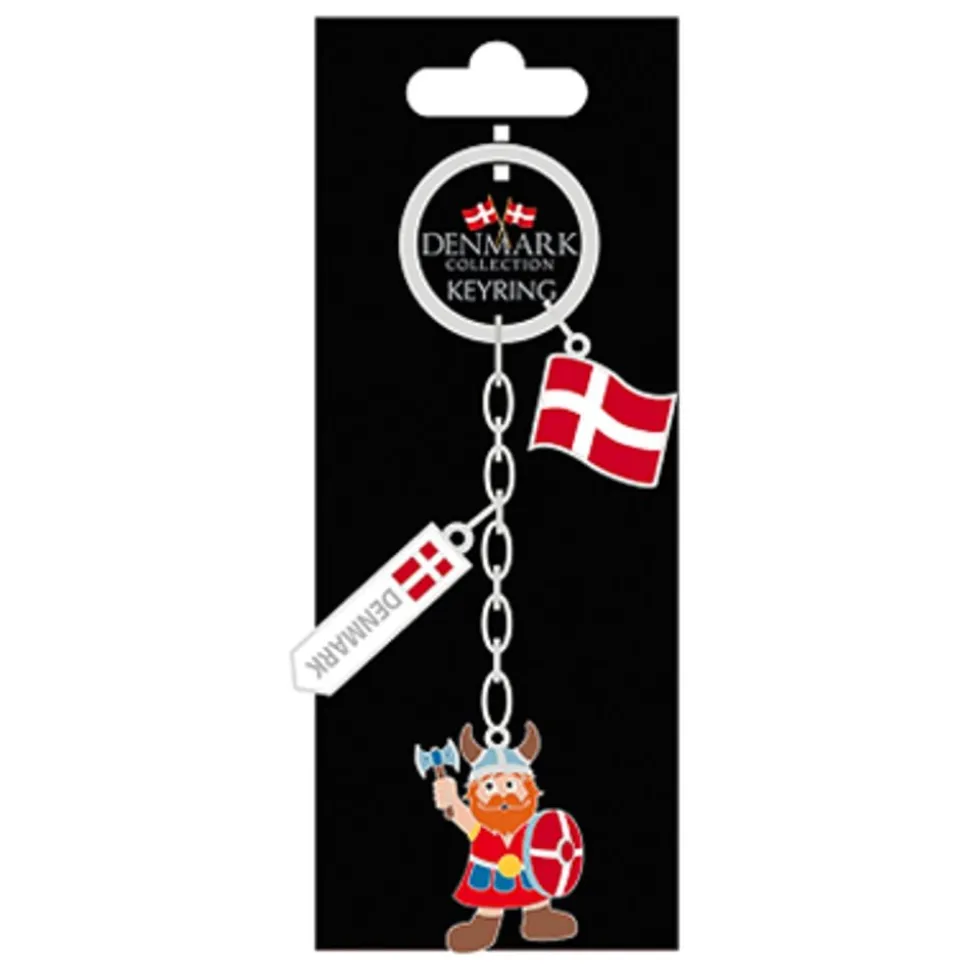 Souvenir Denmark Nyckelring Viking/Flagga