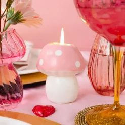 Stearinljus Svamp Rosa