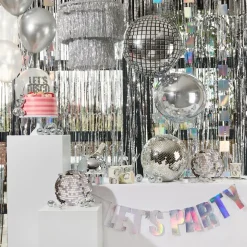 Sugrör med Discokulor Silver