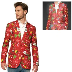 Suitmeister Christmas Red Icons Light Up Kavaj