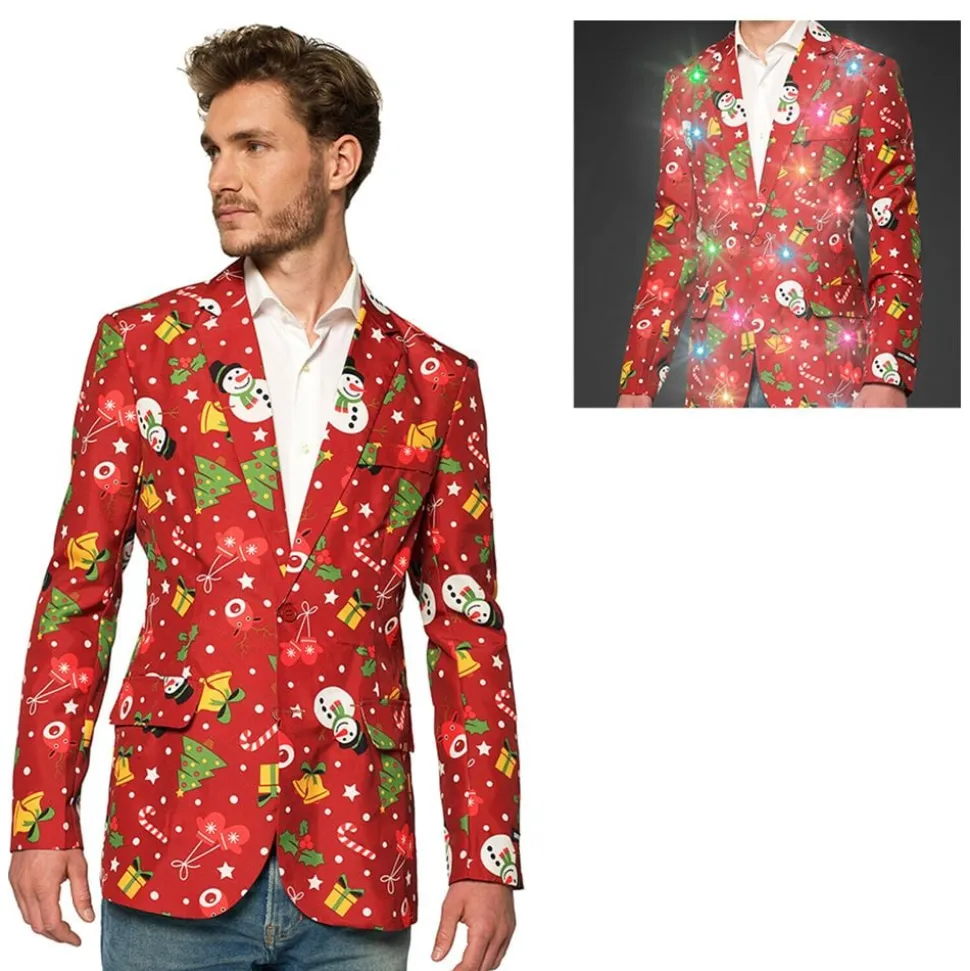 Suitmeister Christmas Red Icons Light Up Kavaj