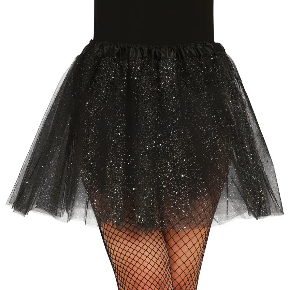 Svart Tyllkjol med Glitter