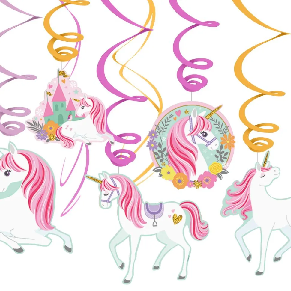 Swirls Unicorn Party Hängande Dekoration