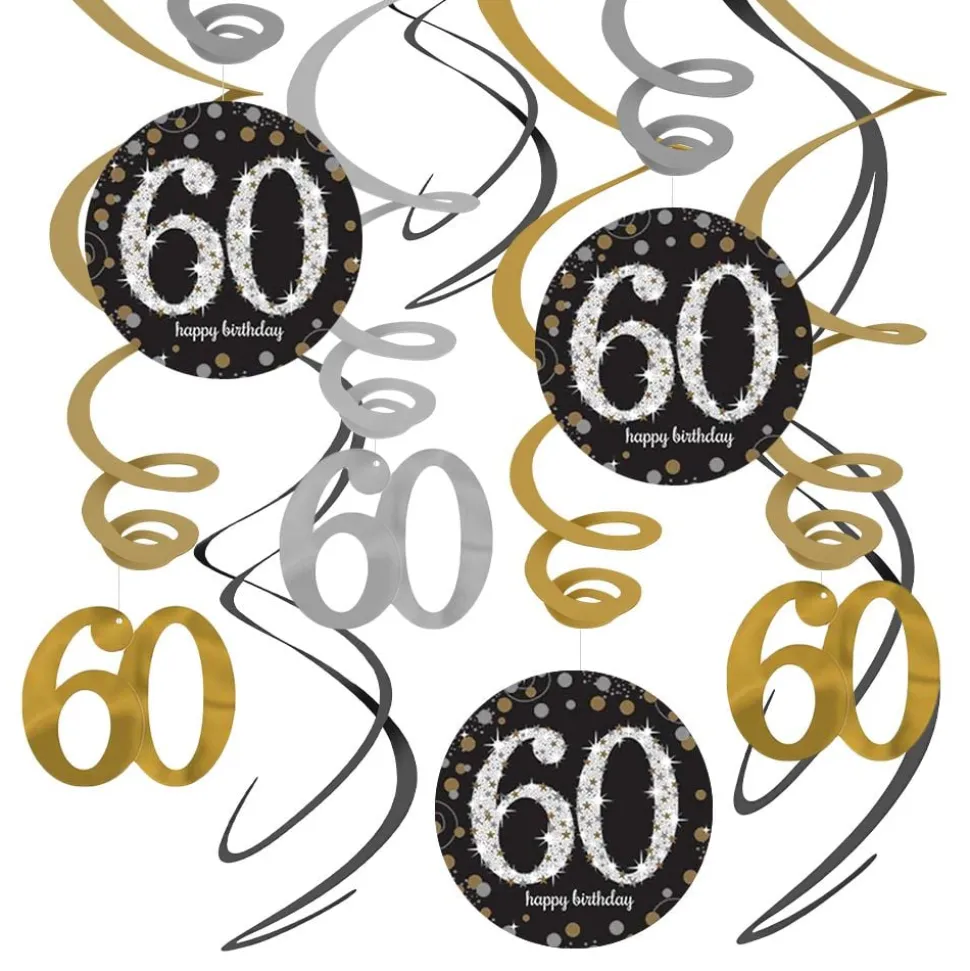 Swirls 60 Guld/Silver Hängande Dekoration