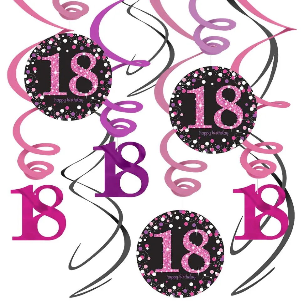 Swirls 18 Rosa Hängande Dekoration