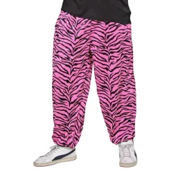80-tals Baggy Byxor Zebra Rosa