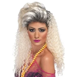 80-tals Blond Lockig Peruk