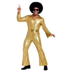 70-tals Disco Herr Guld Maskeraddräkt