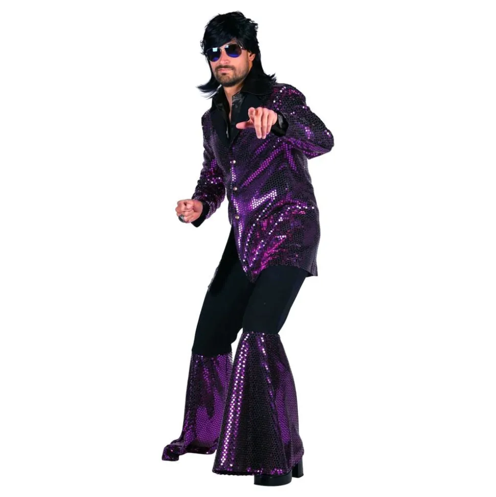 70-tals Disco Kostym Lila Maskeraddräkt Deluxe