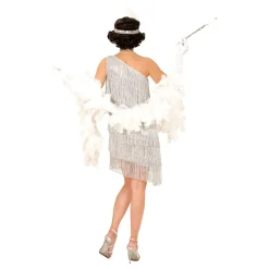 20-tals Flapper Klänning Silver Maskeraddräkt