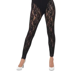 80-tals Spets Tights Svarta