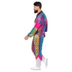 80-tals Träningsoverall Neon Leopard Maskeraddräkt
