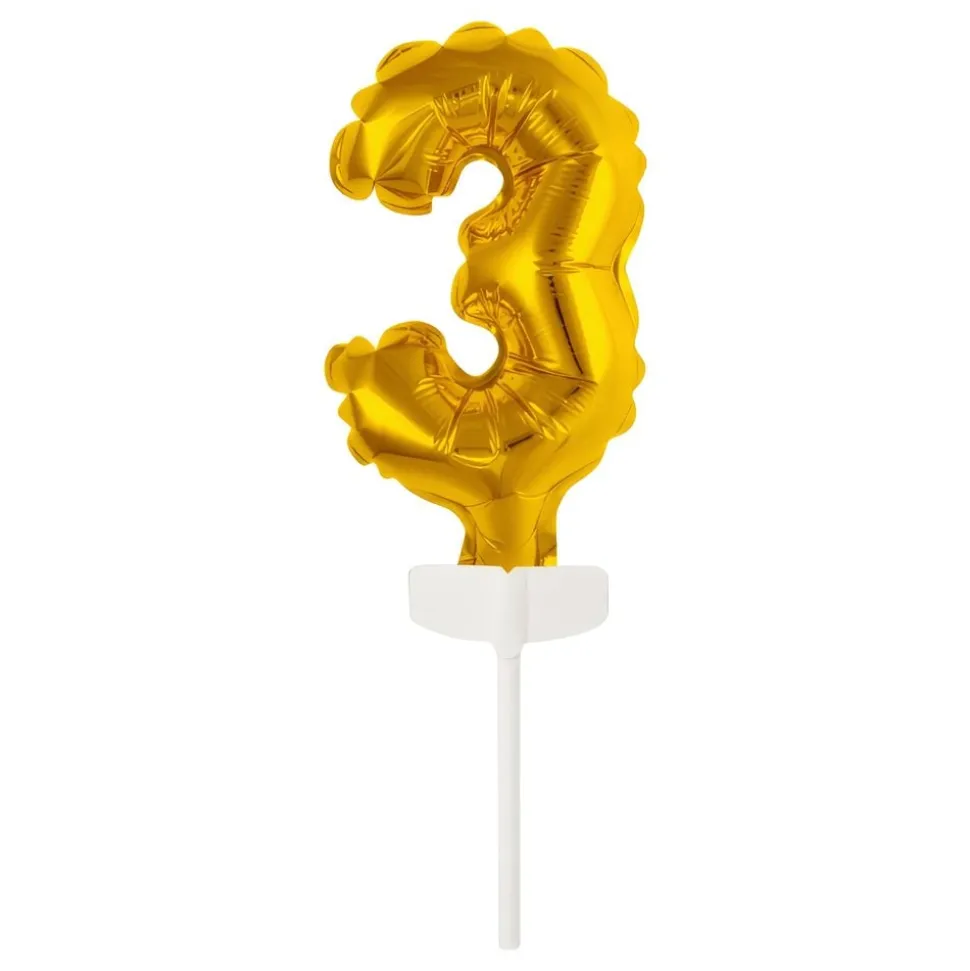 Tårtdekoration Sifferballong Mini Guld