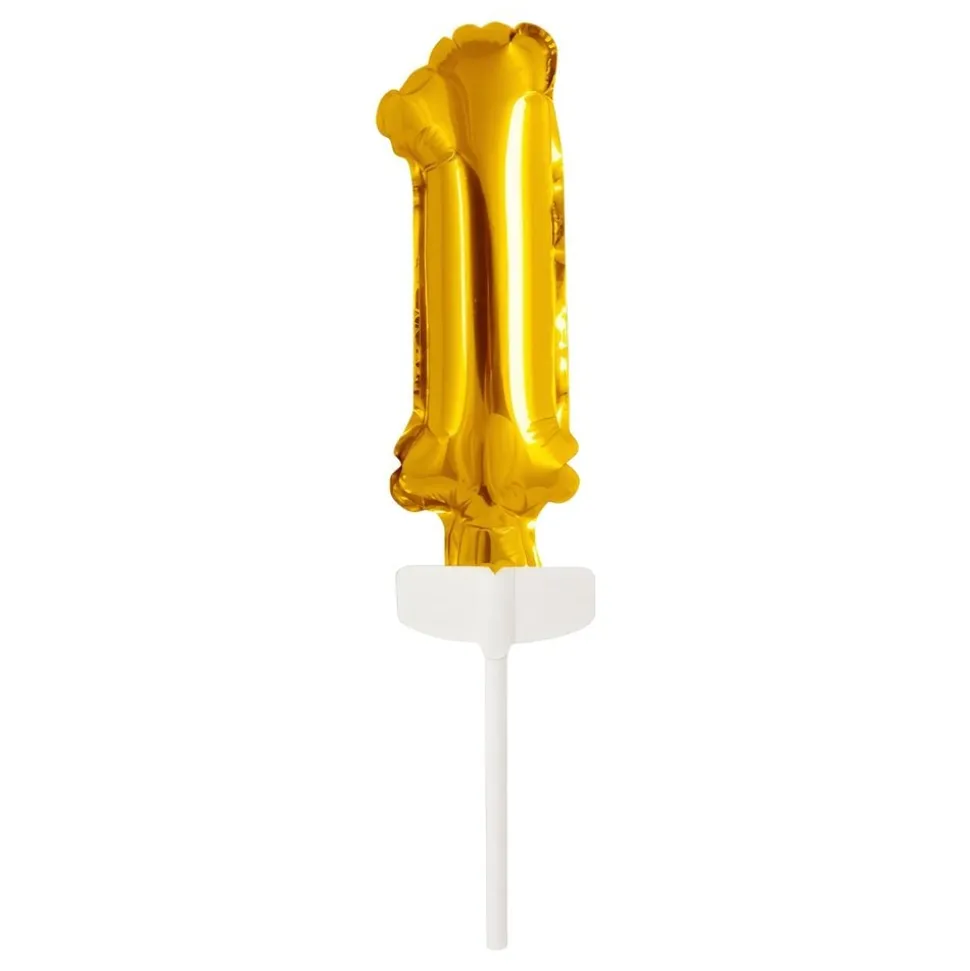 Tårtdekoration Sifferballong Mini Guld