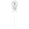 Tårtdekoration Ballong Silver med Rosett