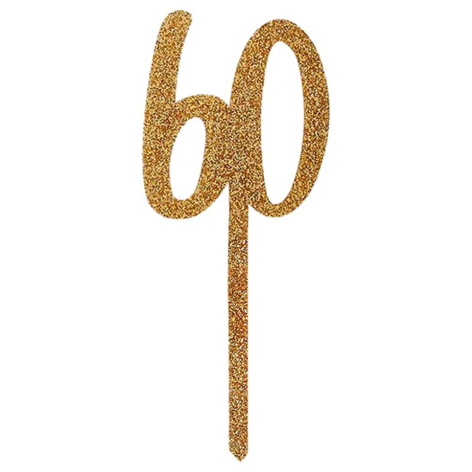 Tårtdekoration 60 Guld i Akryl