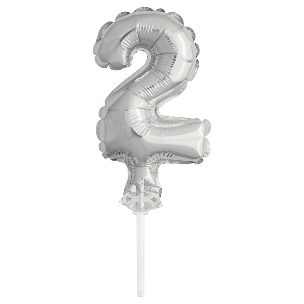 Tårtdekoration Sifferballong Mini Silver